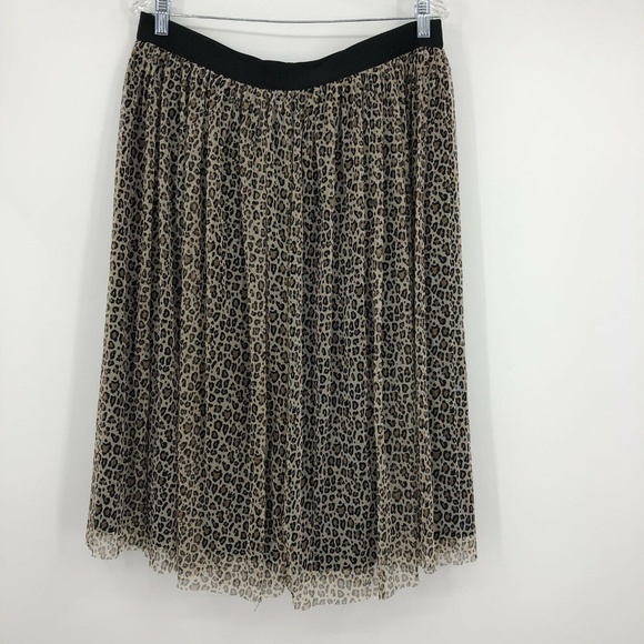 a new day Dresses & Skirts - Black Brown Leopard Animal Print Tulle Skirt XL